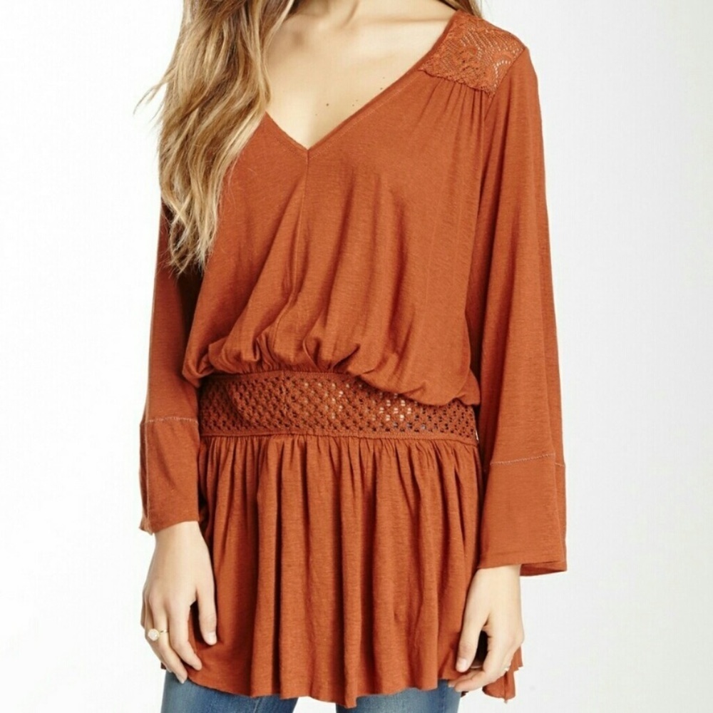 Free People Moonlight Romantic Drop Waist Tunic Size S